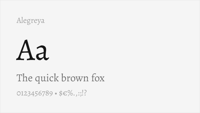 Alegreya font preview