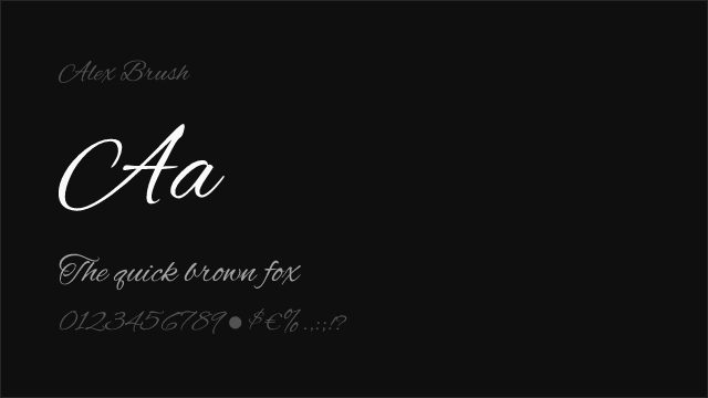 Alex Brush font preview