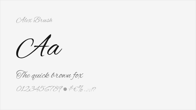 Alex Brush font preview