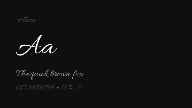 Allura font preview