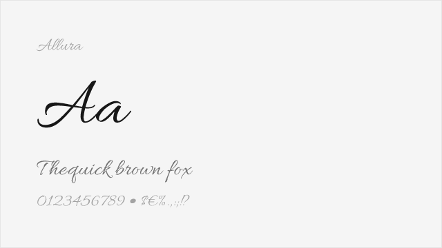 Allura font preview