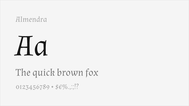 Almendra font preview