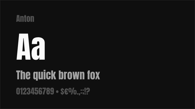 Anton font preview