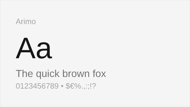 Arimo font preview