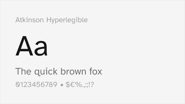 Atkinson Hyperlegible font preview