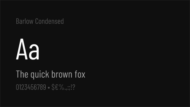 Barlow Condensed font preview
