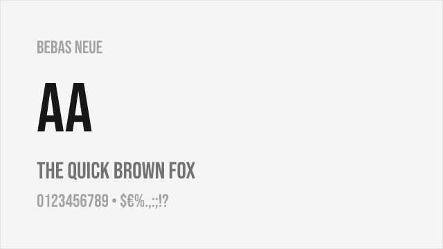 Bebas Neue font preview
