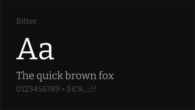 Bitter font preview