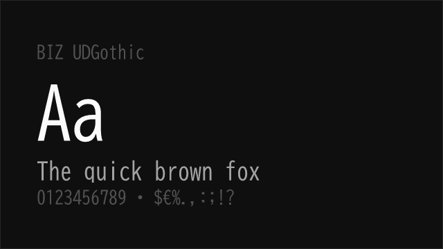 BIZ UDGothic font preview