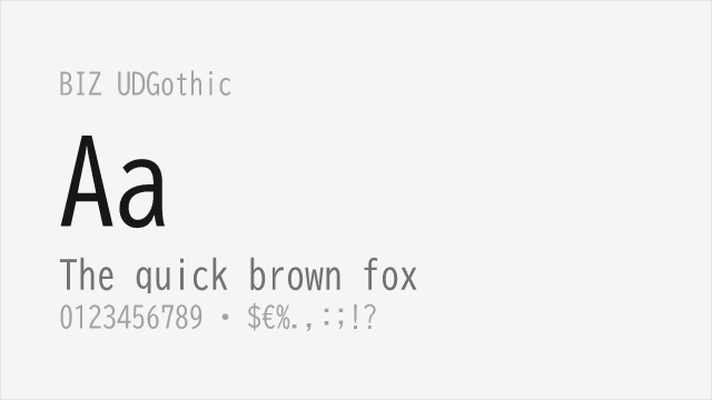 BIZ UDGothic font preview