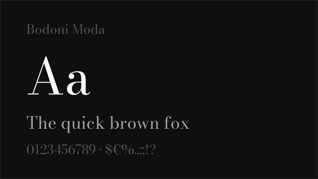 Bodoni Moda font preview