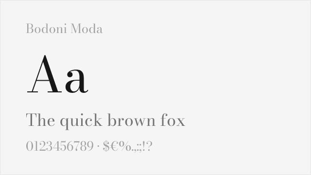 Bodoni Moda font preview