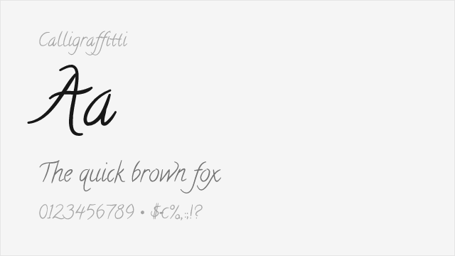 Calligraffitti font preview