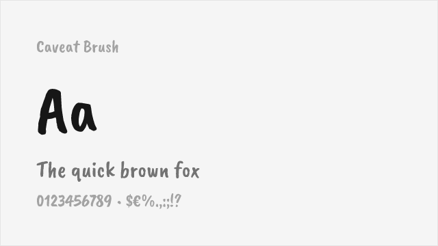 Caveat Brush font preview