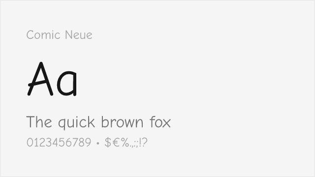 Comic Neue font preview