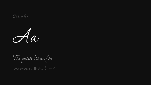 Corinthia font preview