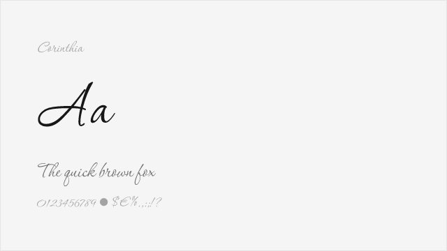 Corinthia font preview