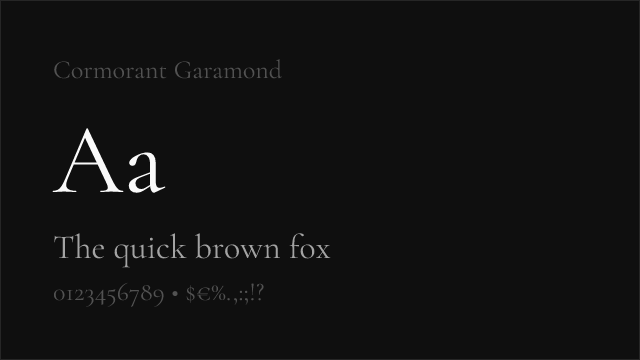 Cormorant Garamond font preview