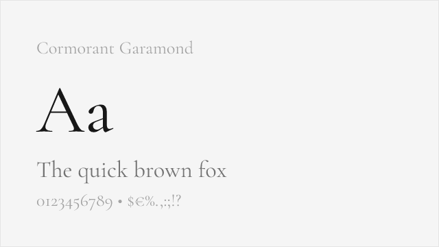 Cormorant Garamond font preview
