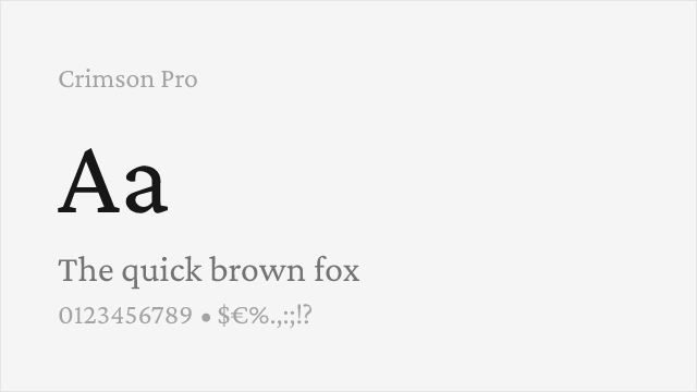 Crimson Pro font preview