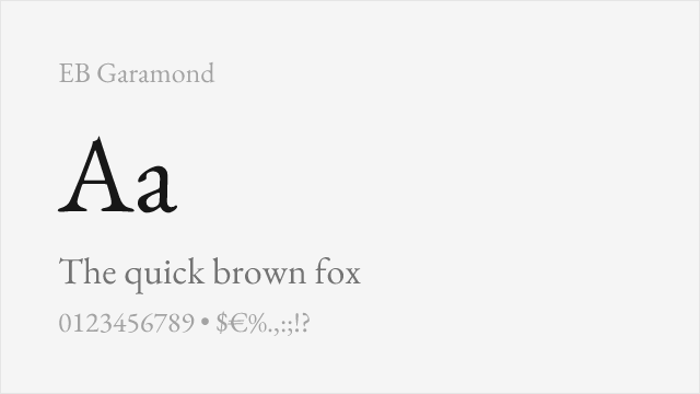 EB Garamond font preview