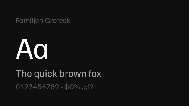 Familjen Grotesk font preview
