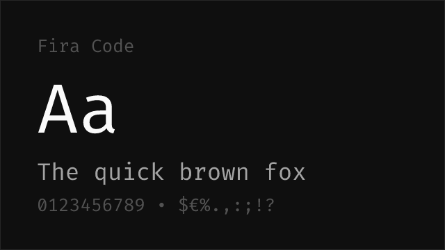 Fira Code font preview
