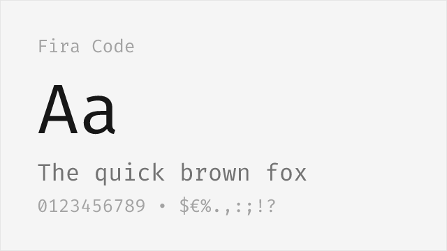 Fira Code font preview