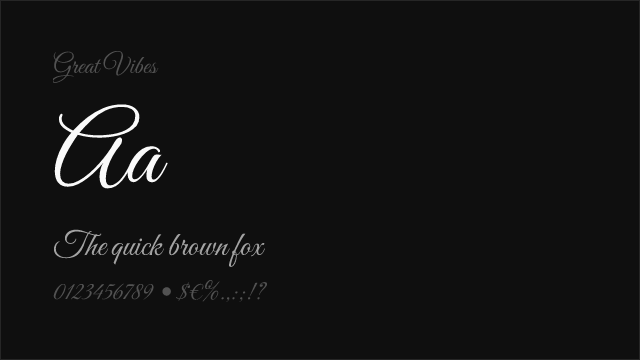 Great Vibes font preview