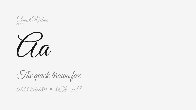 Great Vibes font preview