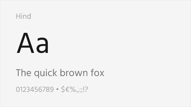 Hind font preview