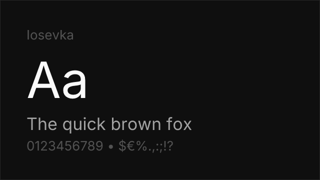 Iosevka font preview