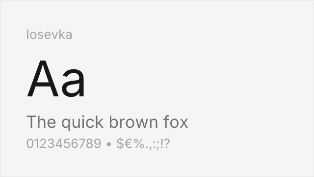 Iosevka font preview