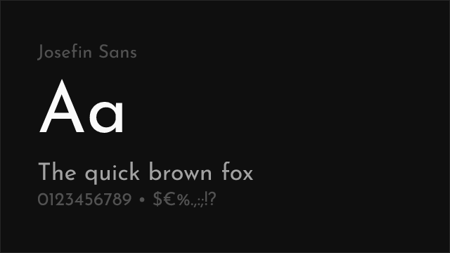Josefin Sans font preview