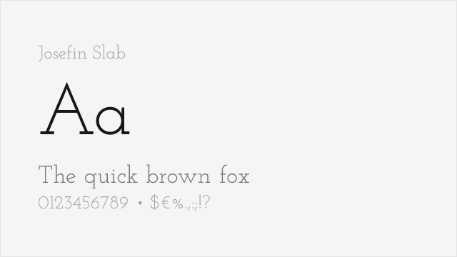 Josefin Slab font preview