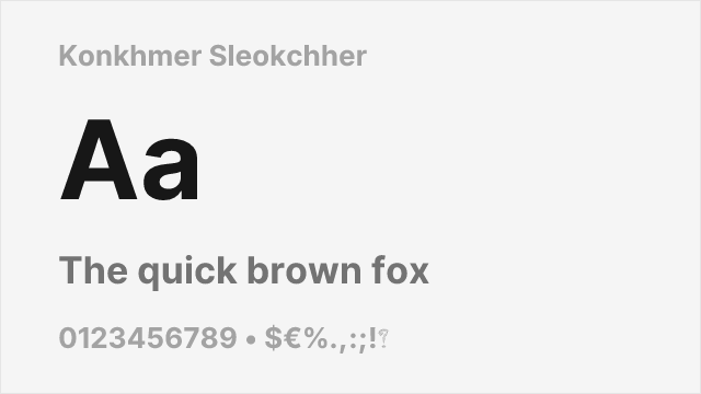Konkhmer Sleokchher font preview