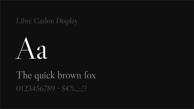 Libre Caslon Display font preview