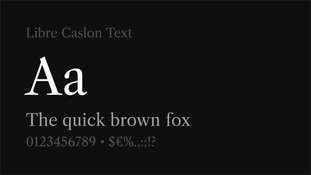 Libre Caslon Text font preview