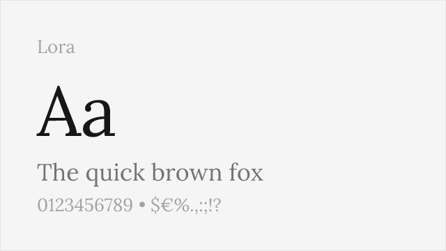 Lora font preview