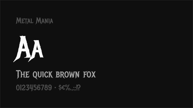 Metal Mania font preview