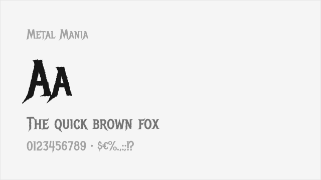 Metal Mania font preview
