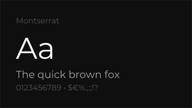 Montserrat font preview