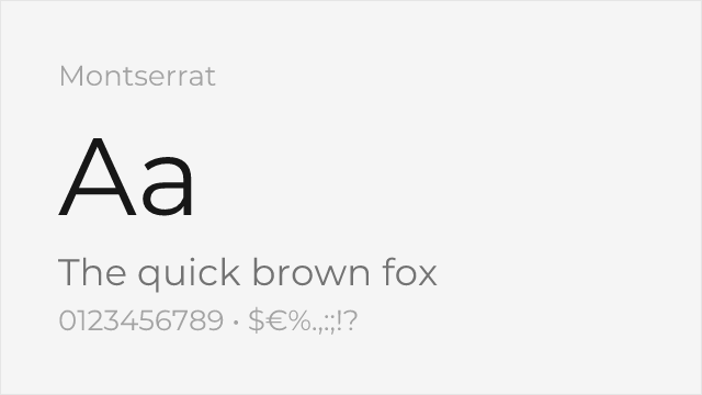 Montserrat font preview