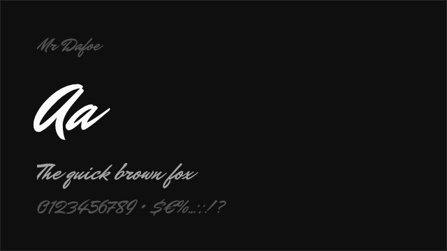 Mr Dafoe font preview