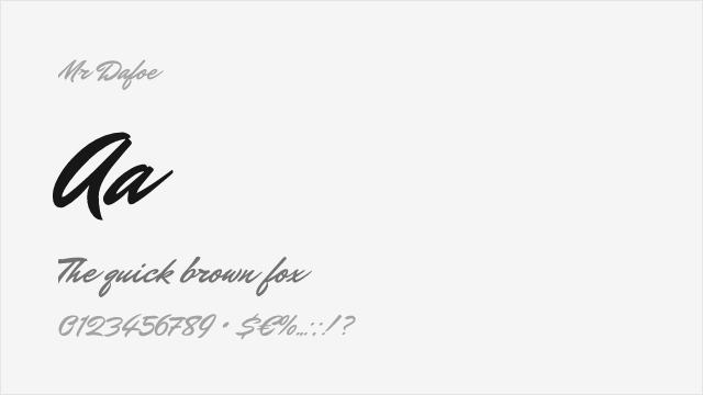 Mr Dafoe font preview
