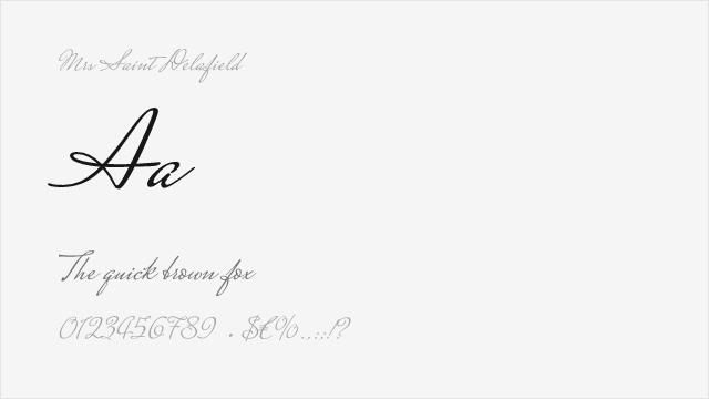 Mrs Saint Delafield font preview