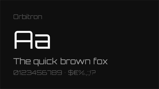 Orbitron font preview