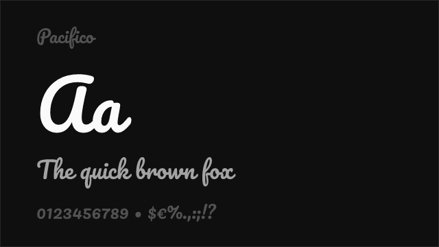 Pacifico font preview