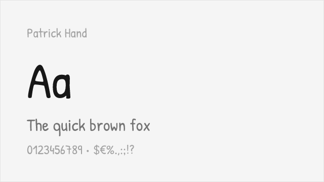 Patrick Hand font preview