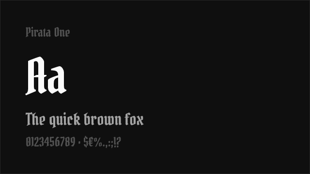 Pirata One font preview